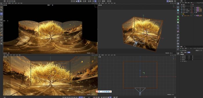 四折幕cave空间三维动画